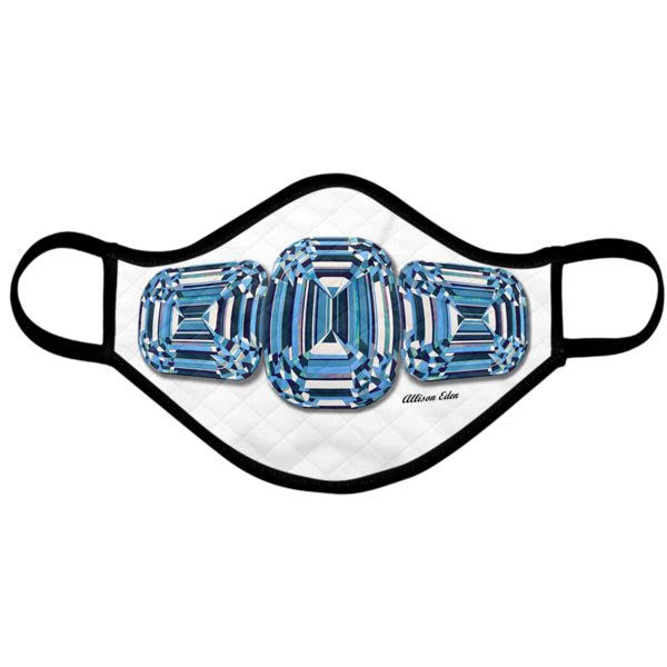 Blue Diamond White Fashion Mask
