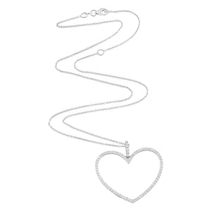 Oversized Open Diamond Heart Necklace