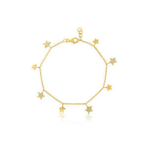 Micro Pave Diamond Star Bracelet