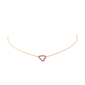Sideways Pave Heart Necklace